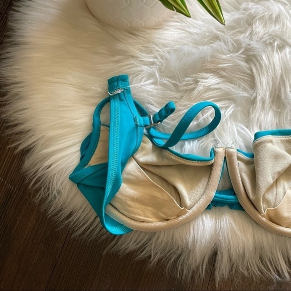 Victoria’s Secret teal mesh fold over bottom bikini - Picture 6 of 10